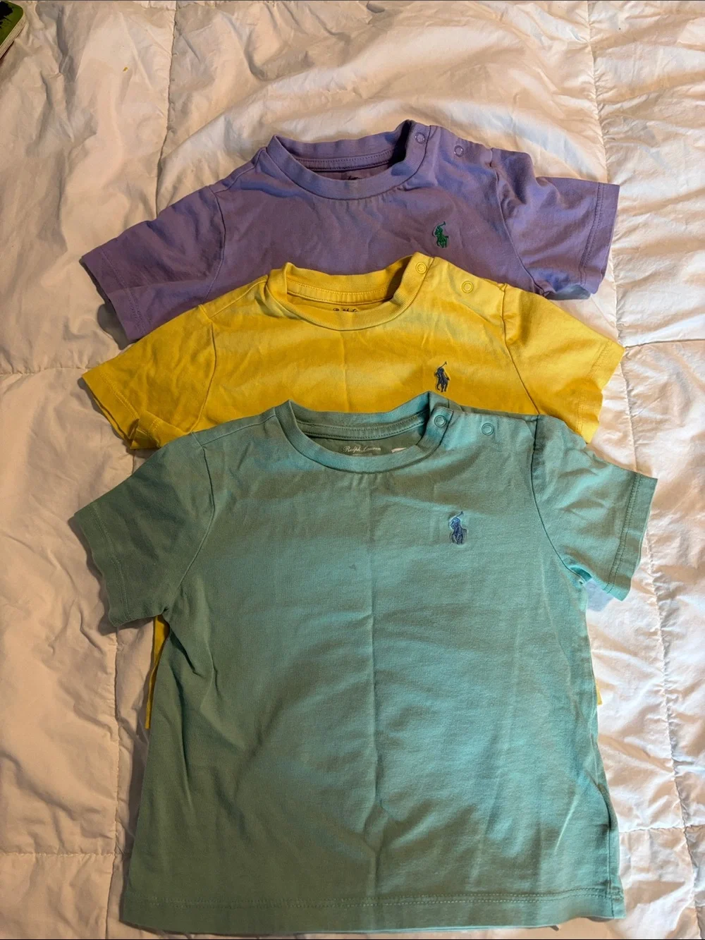 Ralph Lauren Kids Short Sleeve Tees in Purple, Yellow, Aqua